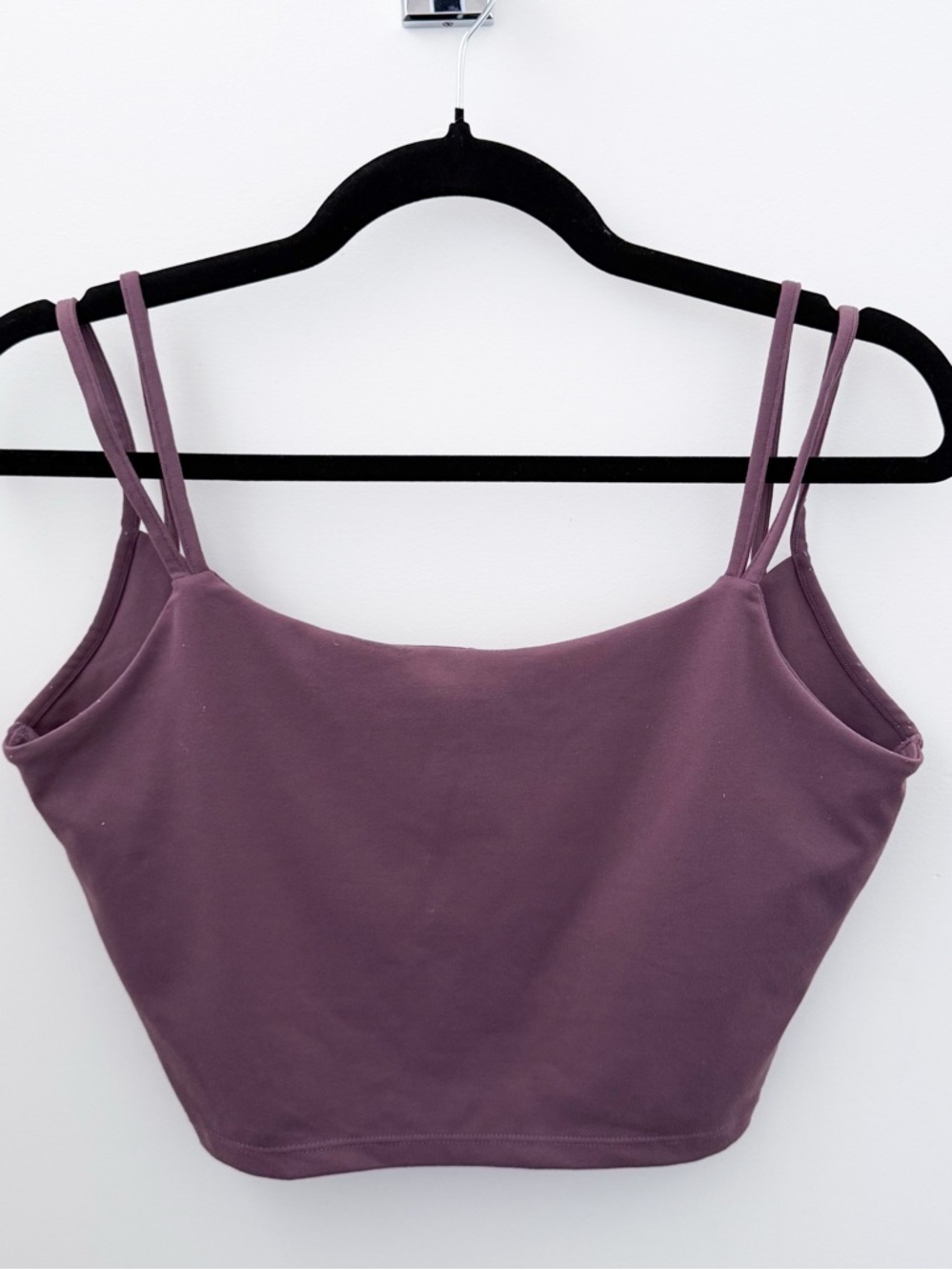 Halara Plum Twist Back Crop Top Double Strap Activewear Size L